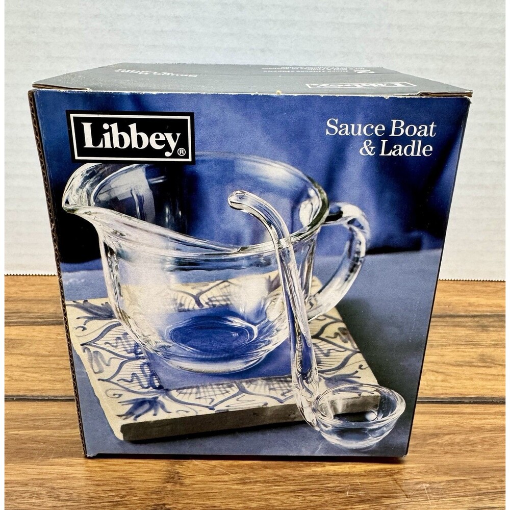 Vintage Libbey Sauce Boat And Laddle New In Box Never Used